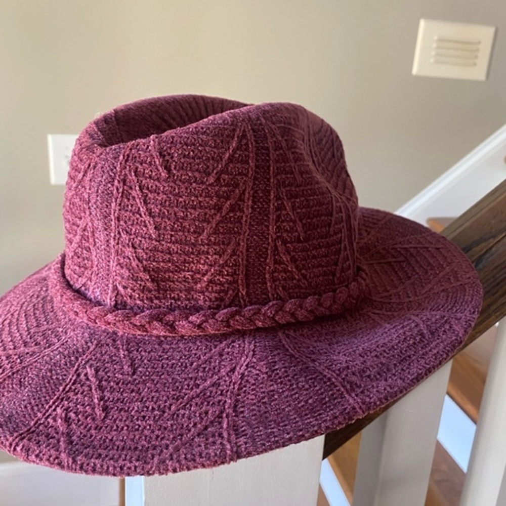 Anthropologie Chenille Trimmed Rancher  Hat - Picture 2 of 7
